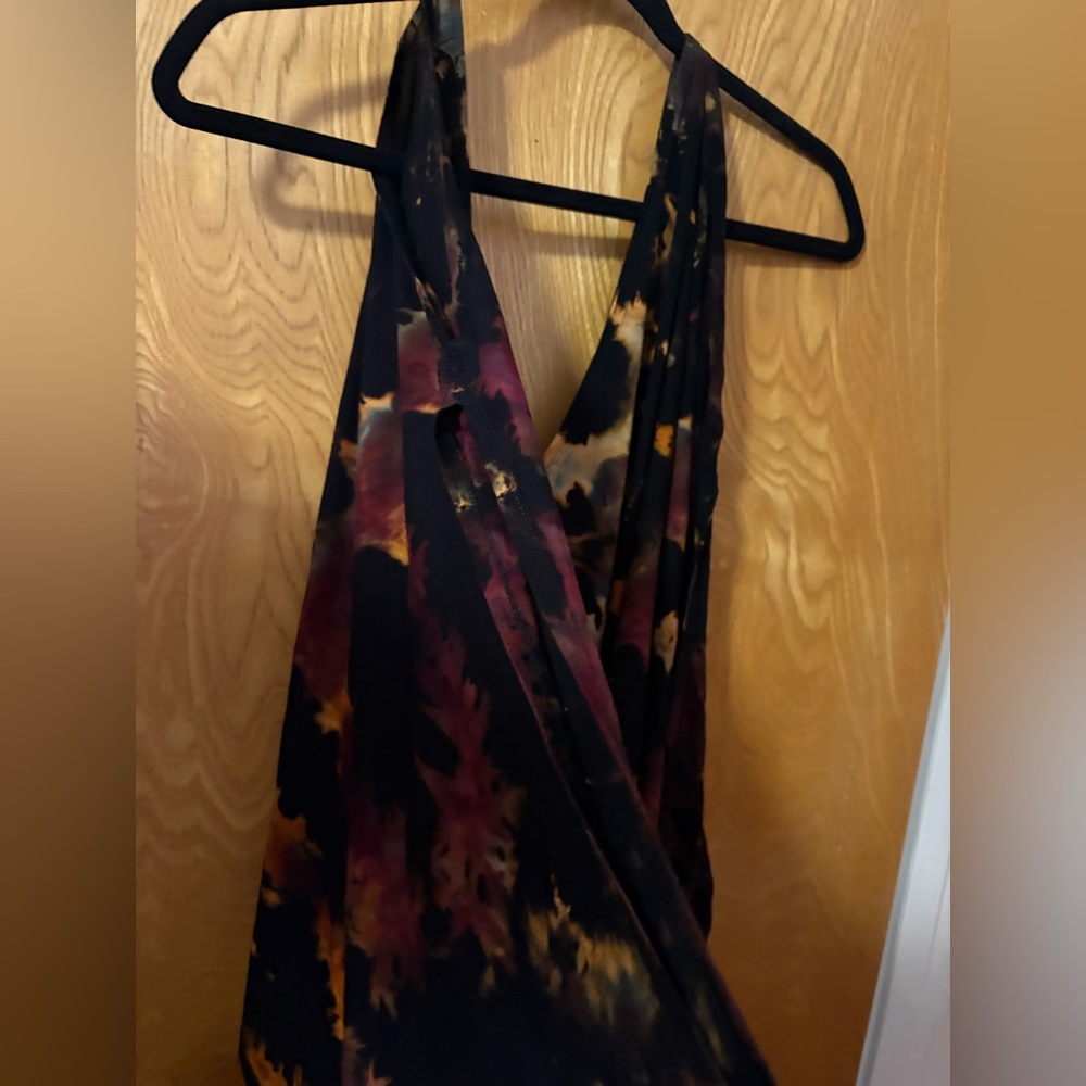 Carauccii Elegant Black and Brown Tie-Dye Dress O/S - Picture 6 of 6